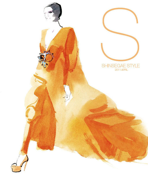 shinsegae style korea david downton #downton #cover #illustration #fashion #watercolor #david #magazine