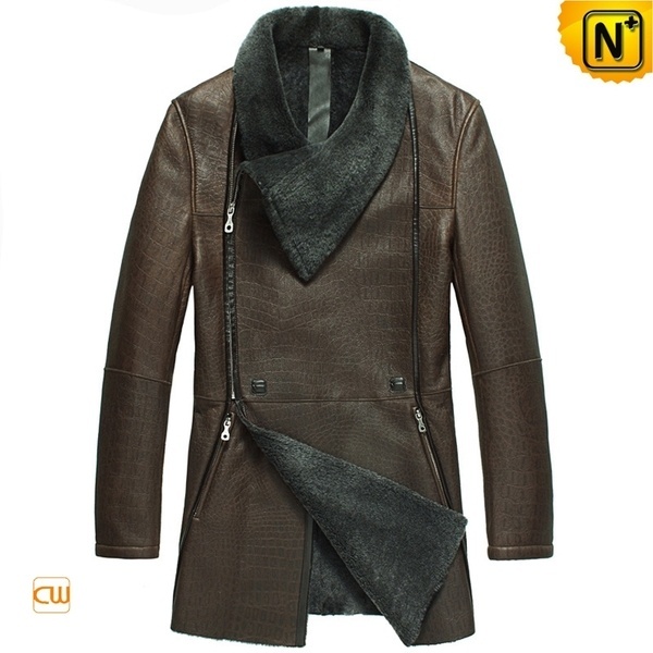 Sheepskin Lined Coat for Men CW868001 #sheepskin lined coat