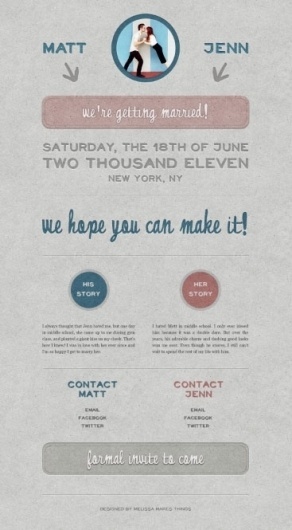 Notebook | Melissa Makes Things – Graphic Design | Page 9 #invitation #pink #blue #wedding #grey