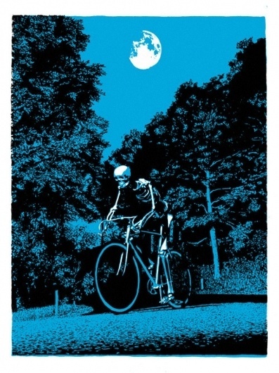Google Reader (63) #skeleton #design #illustration #bike #poster