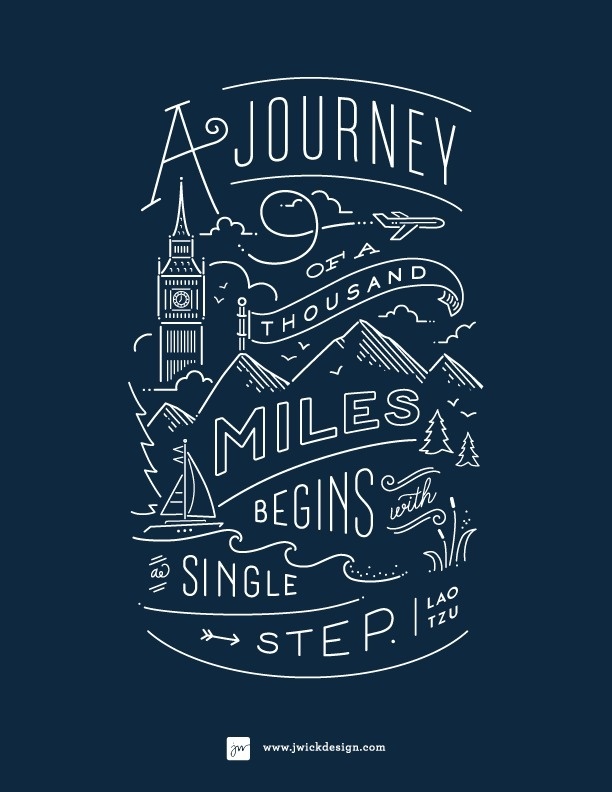 Journey-navy-print #line #drawing