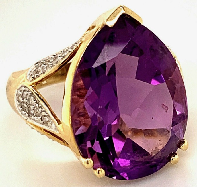 Pear Shaped Amethyst Ring