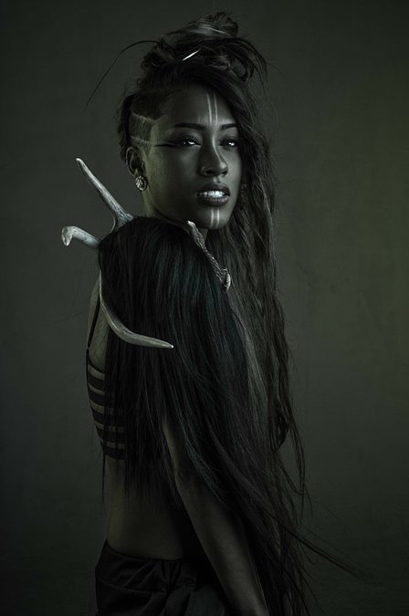 Beautiful colors #dark #darkskin #longhair #bones #green #black