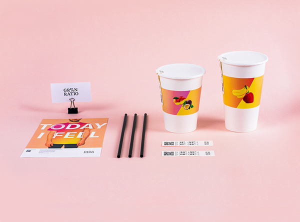 Francesco Bianchi | Branding | Green Ratio on Behance #branding #packaging #brand #gradient #cup #wordmark