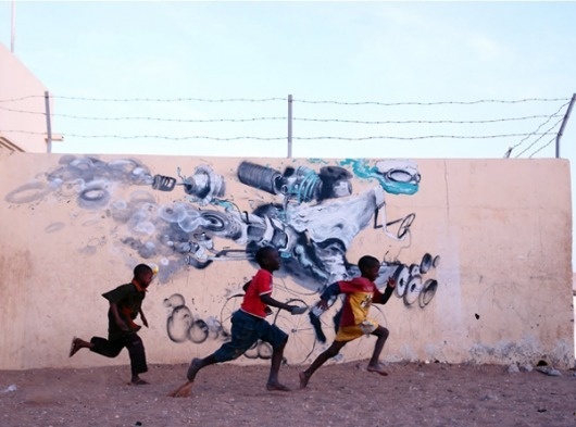 Juxtapoz Magazine - New Work from Laguna in Senegal | Street Art #graffiti #photography