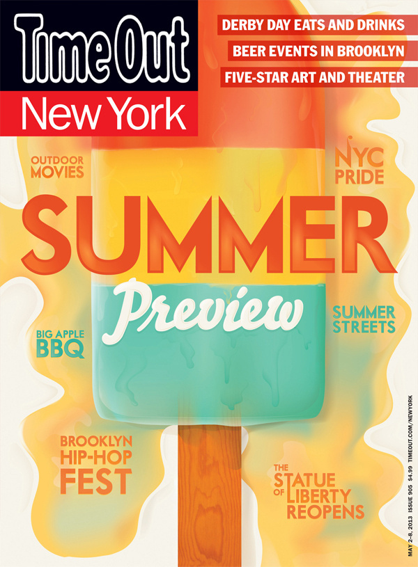 TimeOut New York, Summer Preview on Behance #oconnell #typography #preview #manchester #james #illustration #popsicle #summer #melting #york #ice #timeout #magazine #new