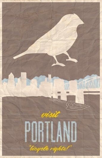Visit Portland by Kassie Wright #wright #portland #travel #bird #poster #kassie