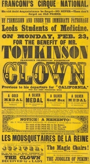 Flyer Goodness: Vintage Circus Posters and flyers from the Leeds Playbill Archive #type #circus #vintage