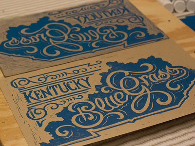 Kentucky Bluegrass Block Print #lettering #print #letterpress #block #typography