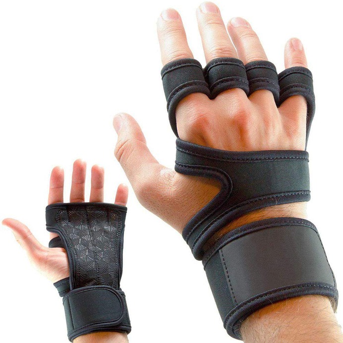 Sports Cross Training Gloves with Wrist Support for Fitness, WOD, Weightlifting, Gym Workout & Powerlifting - Silicone Padding, no Calluses - Men & Women, Strong Grip