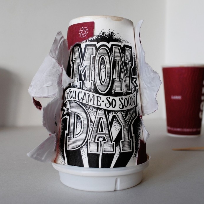 Monday, you came so soon. #coffee #lettering #cup #typography