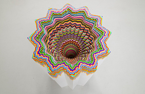 Jen stark pedestal #colourful #sculpture #radial #craft #colour #paper