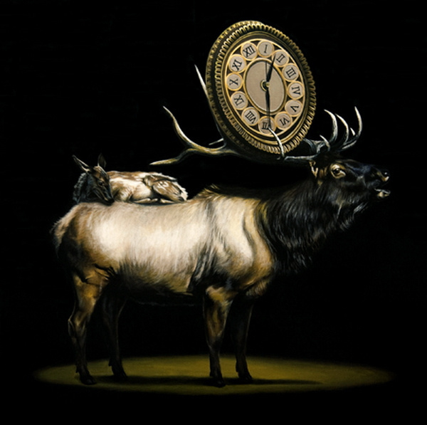 Stag in animal art #surrealism #realism #painting #paintings #art #animal