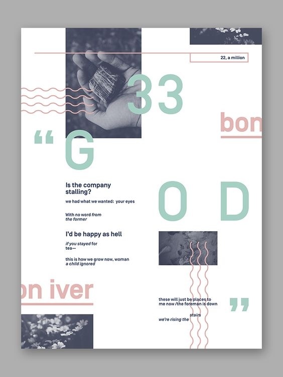 Bon Iver '33 "God"' Typographic Poster #type #typography #image #abstract #swiss #poster