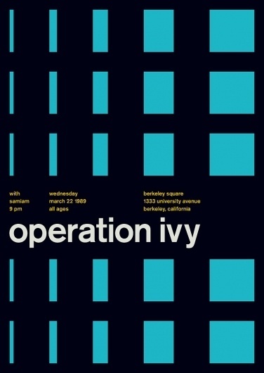 operation ivy at berkeley square, 1989 - swissted #print #design #graphic #poster