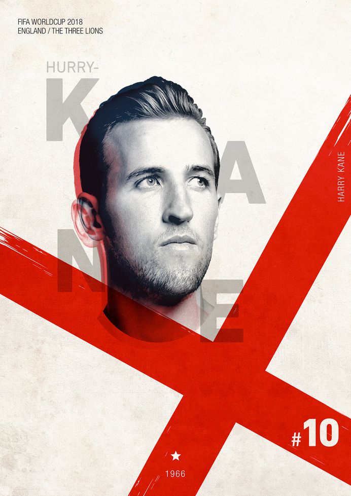 FIFA WORLDCUP 2018 on Behance / Soccer Poster / England / Harry Kane