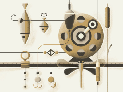 Fishing Abstract Illustration by Vova Krapivin for Loggia #loggia #lure #outdoor #fish #fishing #float #hook #outdoor #illustration #float
