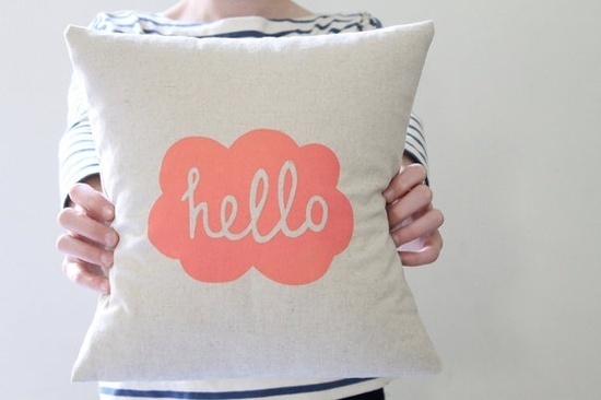 from: http://www.etsy.com/shop/hellomilky #cloud #typography #pillow #etsy #hello #hellomilky #neon