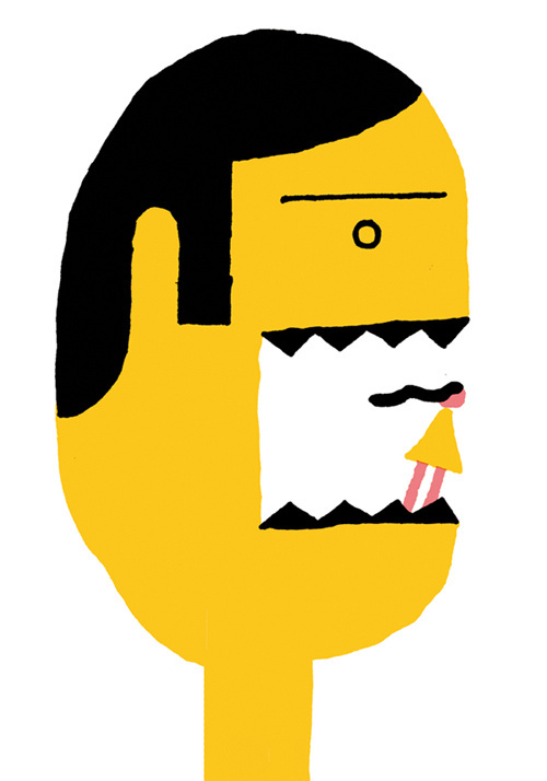 Ben Tardif illustration / Colagene.com #teeth #ink #girl #naã¯ve #yellow #illustration #mouth