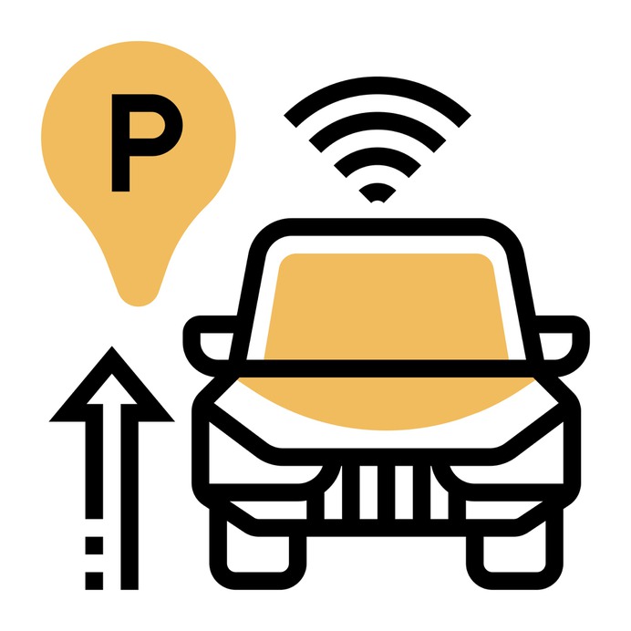 See more icon inspiration related to park, car, wifi, sensor, parking sensor, sensors, intelligence, electronics, auto, radar, parking and security on Flaticon.