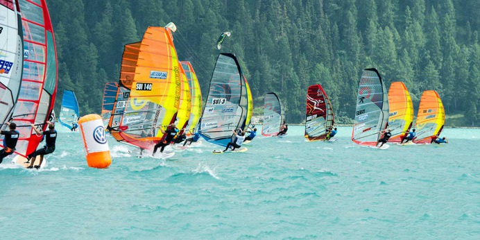 Windsurfing on Lake Silvaplana