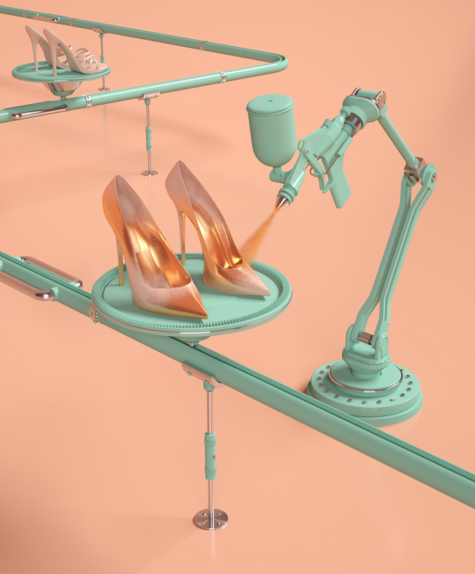 MORE Magazine: Marie Kondo #magazine #shoes #pastel #pink #gold #fashion