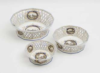 THREE basket bowls Nymphenburg after a model by Dominikus Auliczek #porcelain