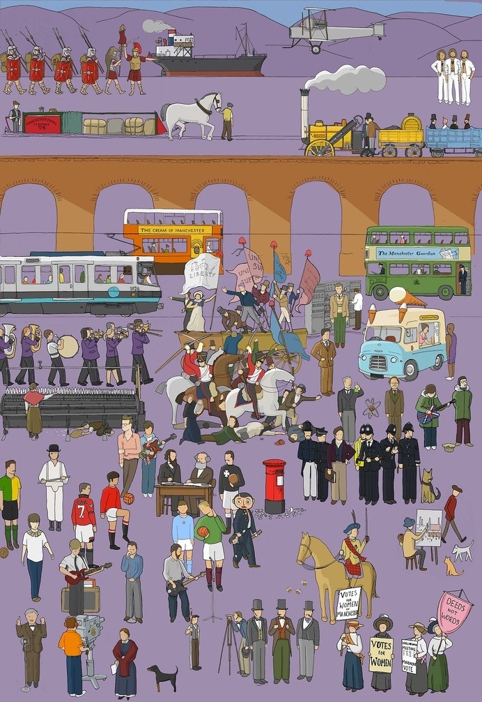 Manchester #purple #illustration #poster