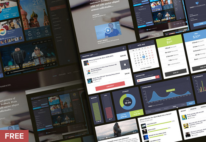 Dark UI Kit psd