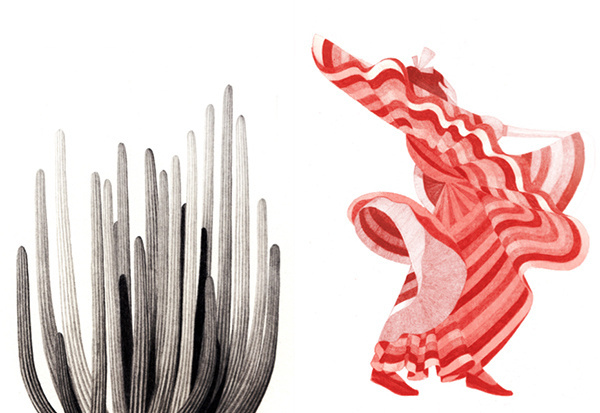 Eleni Kalorkoti illustration #spain #dance #illustration #cactus #dress