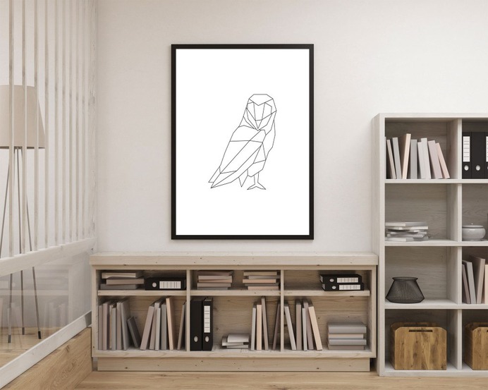 Minimalist Owl Pattern Poster Design