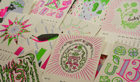Design Work Life » 2013 Studio On Fire Desk Calendar #colour