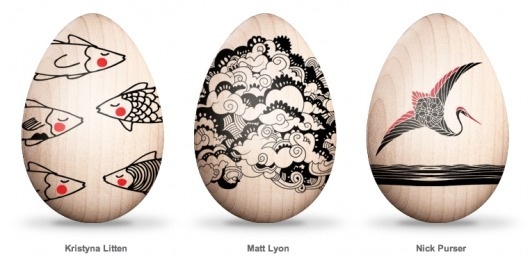 Eastern Eggs: Bot-Etched Art Eggs for Japan | Brain Pickings #design #egg #easter
