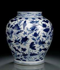 UNDER GLAZE BLUE DECORATED SHOULDER OF THE POT WITH 'LOTUS AND DUCK'DECOR #Sets #Teasets #Porcelainsets #Antiqueplates #Plates #Wallplates #Figures #Porcelainfigurines #porcelain