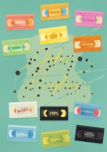 ANONYMOUS MAG #colourful #illustration #john #1980s #hughes #films #typography