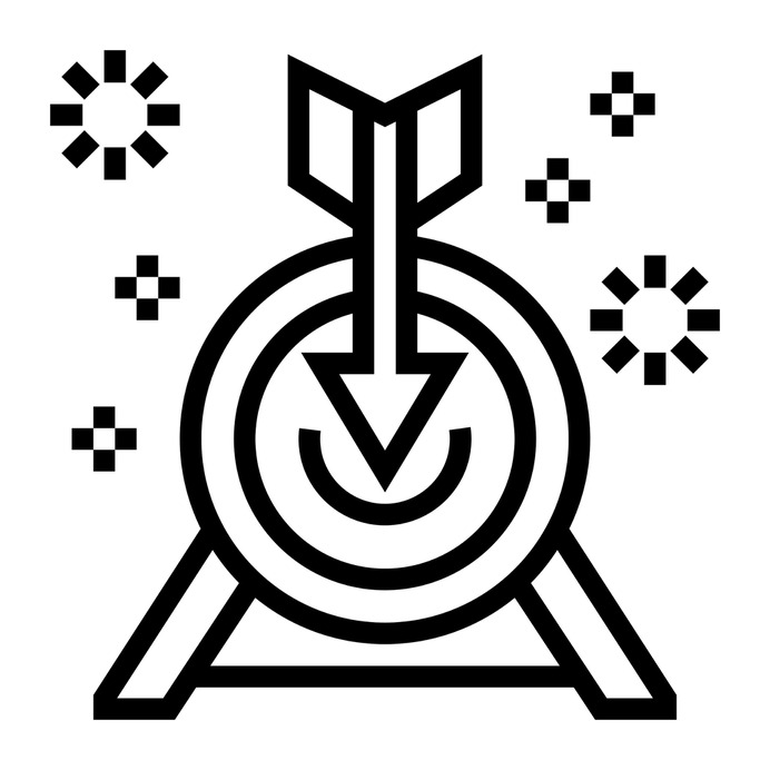 See more icon inspiration related to goal, target, ambition, sports and competition, Tools and utensils, diana and arrow on Flaticon.