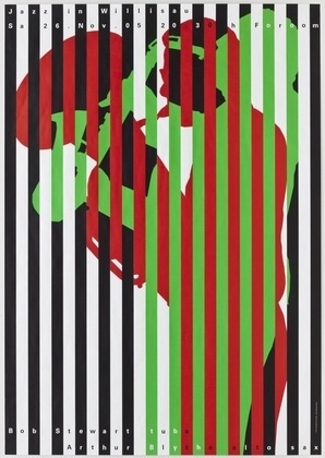MoMA | The Collection | Niklaus Troxler. Jazz in Willisau:, Bob Stewart-Arthur Blythe. 2005 #silkscreen #swiss #jazz #poster #strips #troxler #niklaus