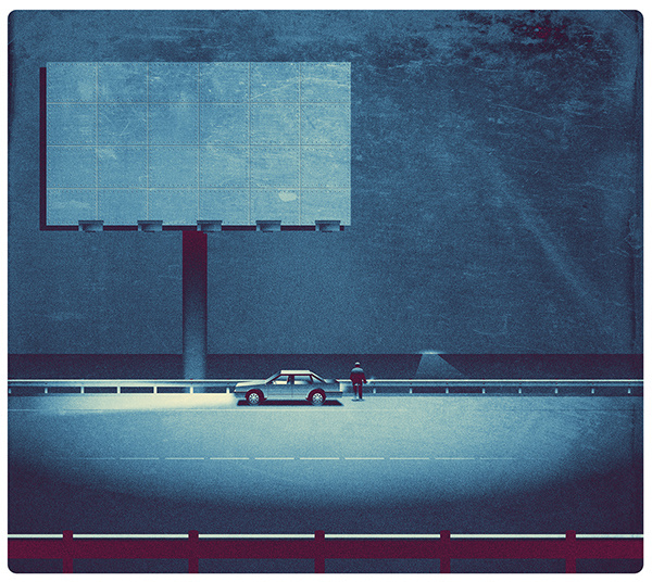 illustration, style, dark, rain