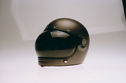 bubble visor: Chad Hodge Bullitt Helmets #bubble #helmet #design #black #motorcycles #vintage