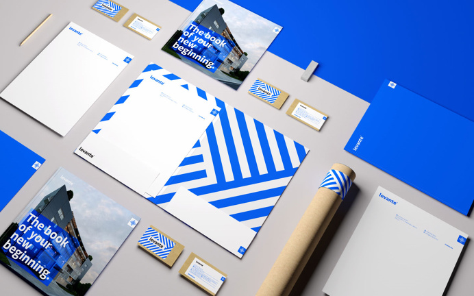 Levante is a new real estate company located in Guadalajara, their main values to communicate are: vanguard and the warm and easy approach w #branding #mexico #design #logo #brand #mentapicante #blue