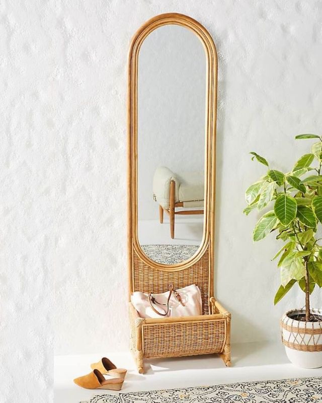 Best Full Length Mirrors, Rattan Freestanding Full Length Mirror