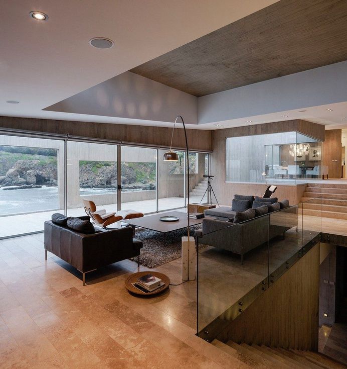 Chilean Concrete Residence Adorning a Steep Slope: Bahia Azul House 11