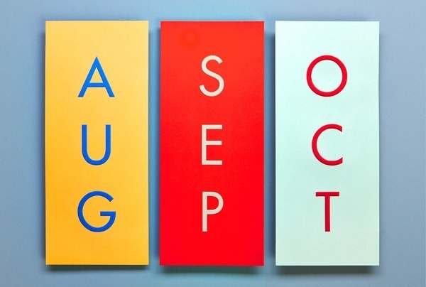 The Company You Keep #month #calendar #display #color #clean #futura #typography