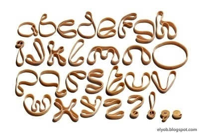 Paul Vickers : Design Thinking #rubber #flexible #brown #alphabet #rubberband