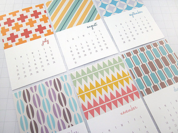 Modern Patterns Series III Mini 2015 Calendar by monkeymindesign #calendar