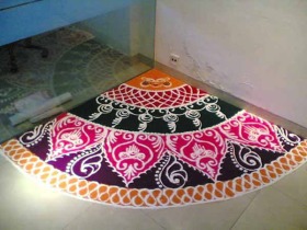 Small Corner Sanskar Bharti Inspired Rangoli