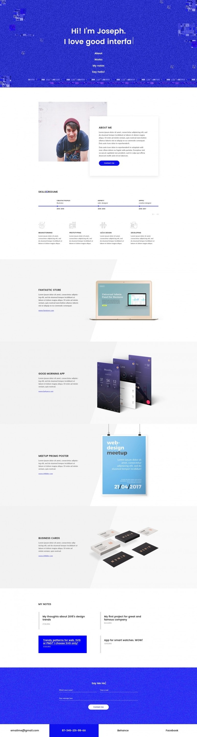 Amazy — Trendy and Creative Personal Page for Designers, Illustrators and Developers