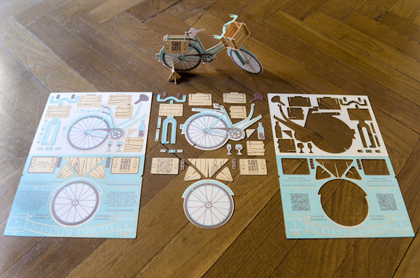 Description #print #invitation #model #paper #bicycle #stationery #fold
