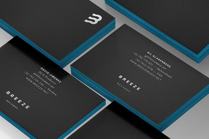 Breeze Records #logo #branding #collateral #business card