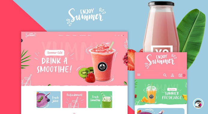 #Summer #Food & #Drink #Shakes - #Prestashop #Responsive #Theme | #TemplateTrip #eCommerce #Website #Design #Template